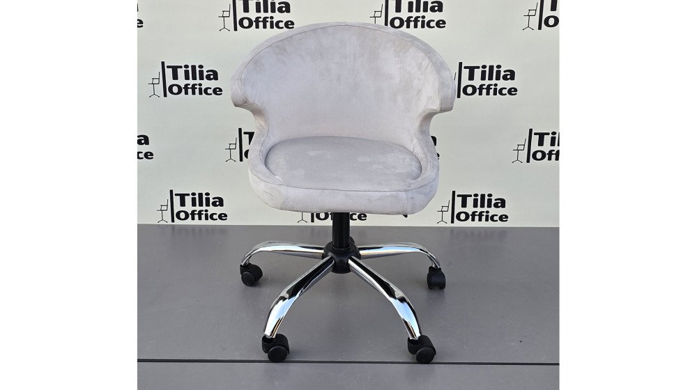 Coket Çalışma Koltuğu Krom Yonca Ayak Krem